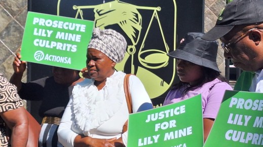 Relatives of the deceased picketed outside the NPA offices. eNCA/Aviwe Mtila